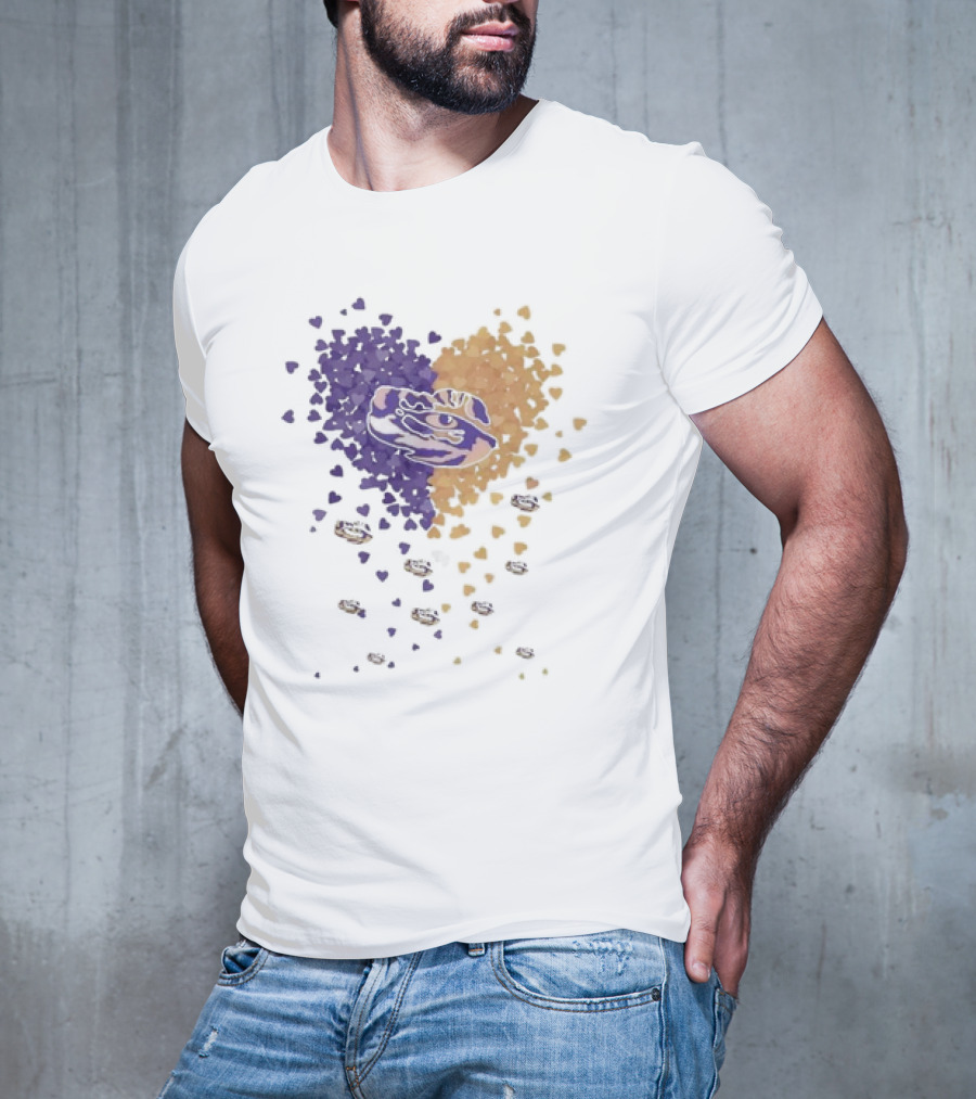 Heart Full Of LSU Tigers Geaux Tigers Purple And Gold T-Shirt