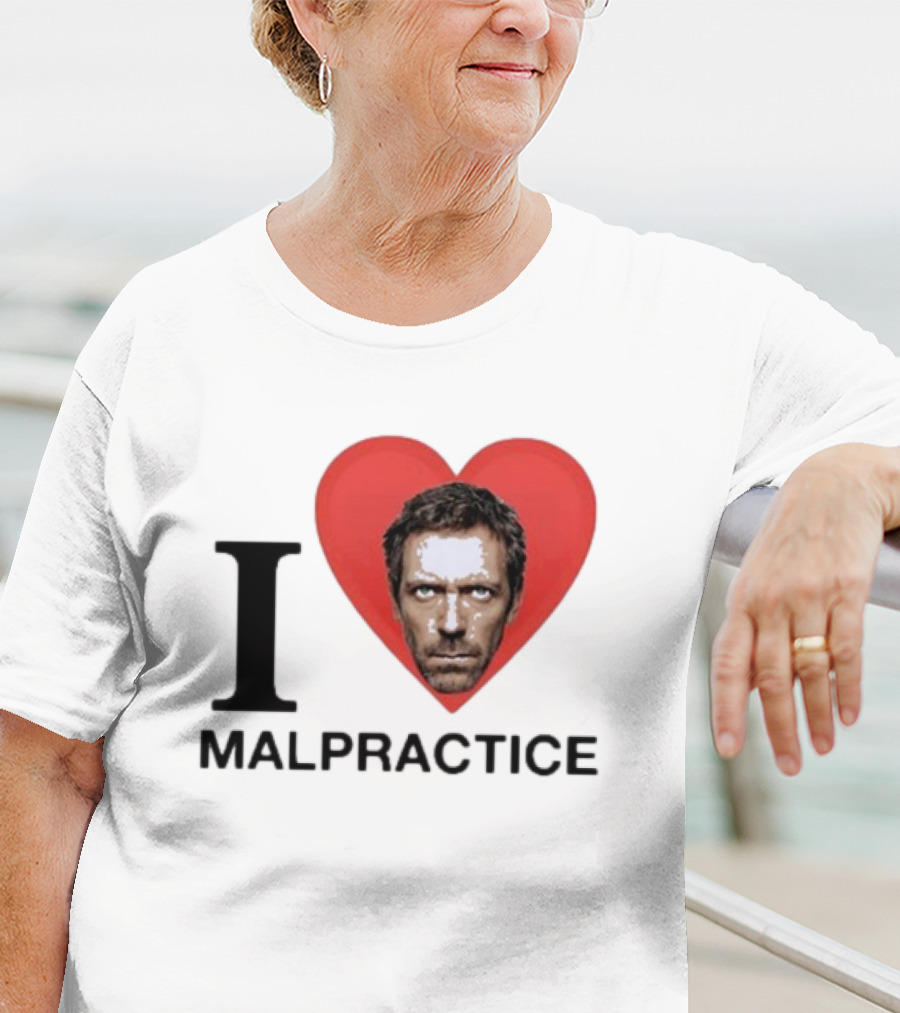 I Love Malpractice House MD Face In Heart T-Shirt