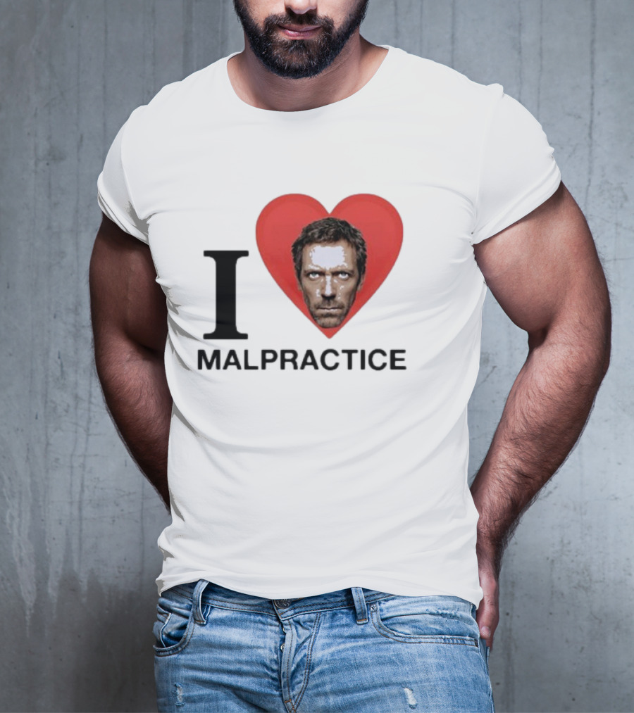 I Love Malpractice House MD Face In Heart T-Shirt