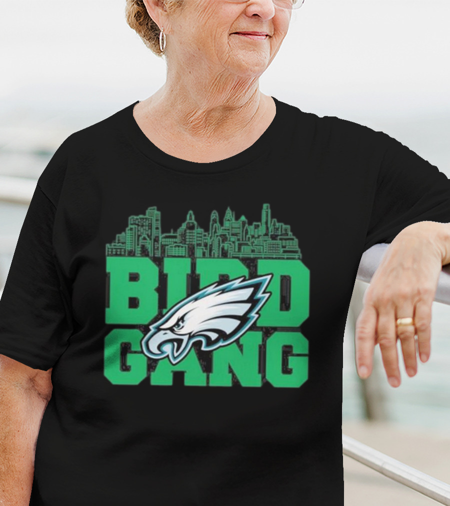 Bird Gang Philadelphia Eagles Bird Head Skyline T-Shirt