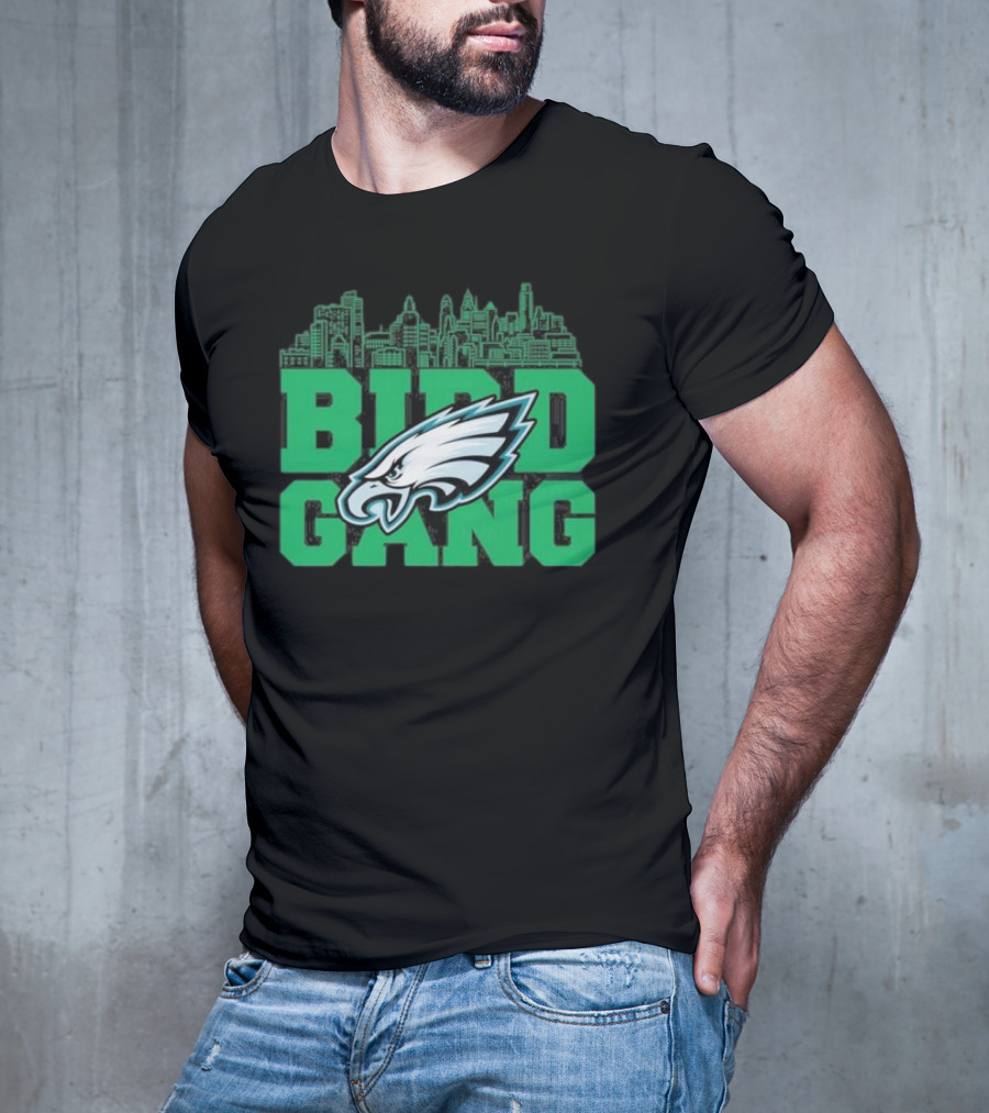 Bird Gang Philadelphia Eagles Bird Head Skyline T-Shirt