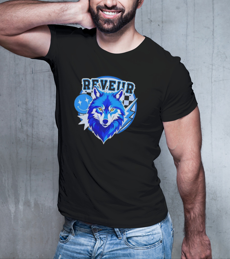 Reveur Blue Wolf Checkered Dreamers Emblem T-Shirt