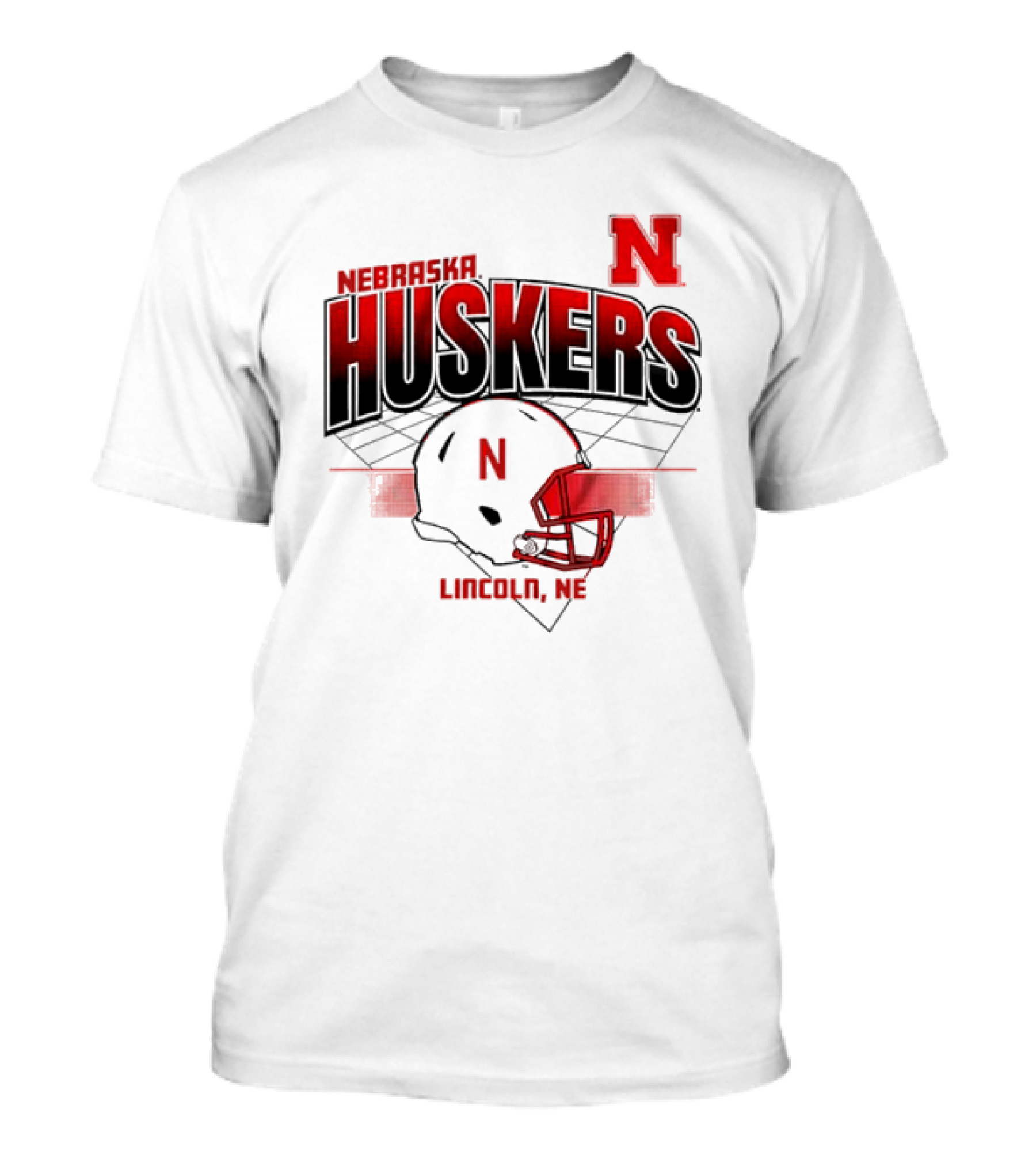 Nebraska Huskers Football Helmet Lincoln NE Grid Nebraska Licensed T-Shirt