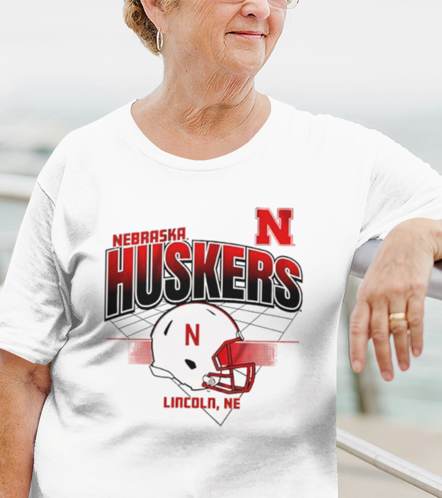 Nebraska Huskers Football Helmet Lincoln NE Grid Nebraska Licensed T-Shirt