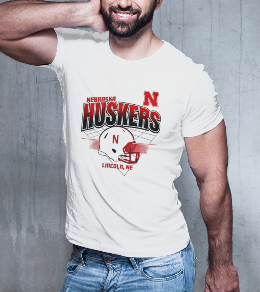 Nebraska Huskers Football Helmet Lincoln NE Grid Nebraska Licensed T-Shirt