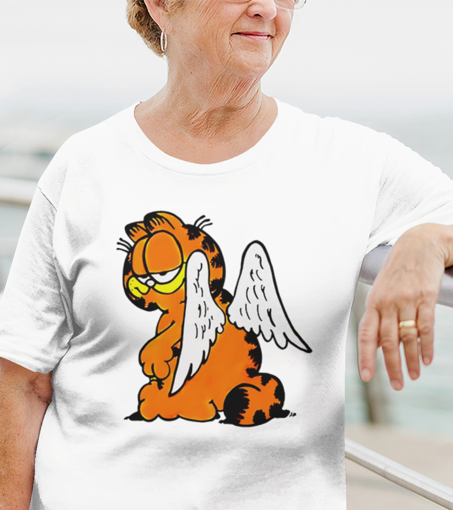 Angel Garfield Funny Vintage Comic Character With Wings T-Shirt