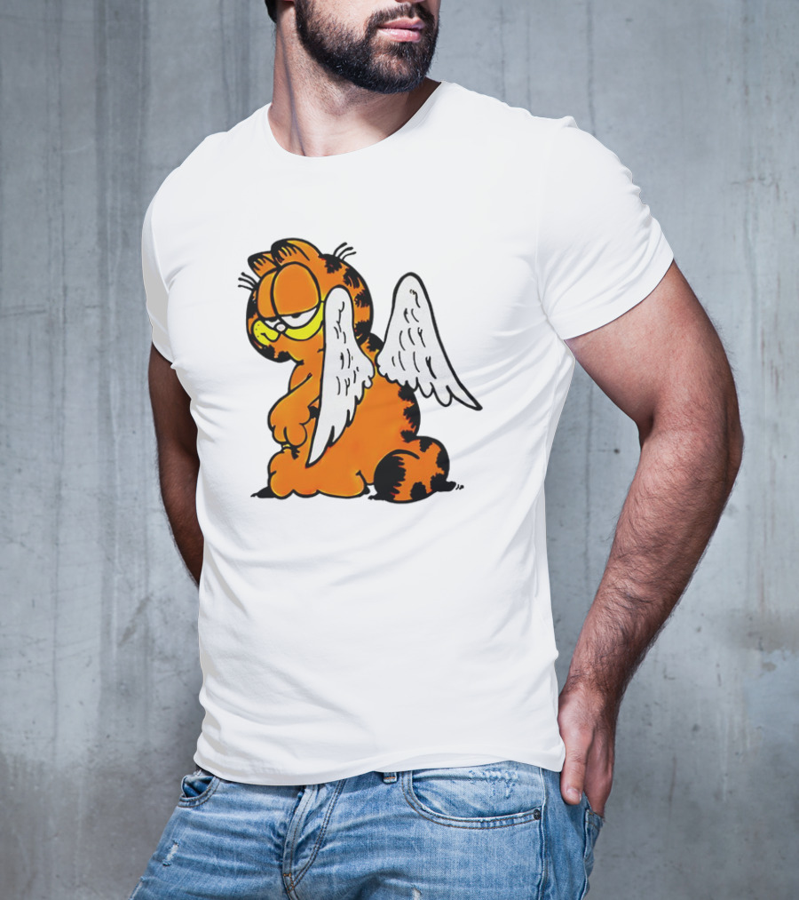 Angel Garfield Funny Vintage Comic Character With Wings T-Shirt