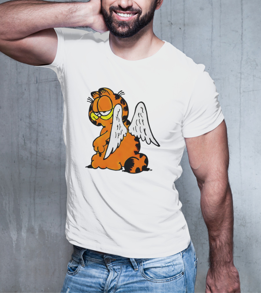 Angel Garfield Funny Vintage Comic Character With Wings T-Shirt