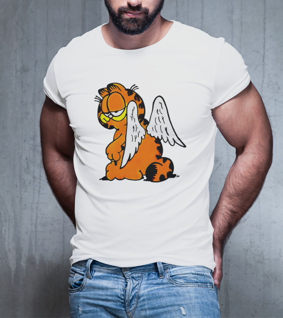 Angel Garfield Funny Vintage Comic Character With Wings T-Shirt