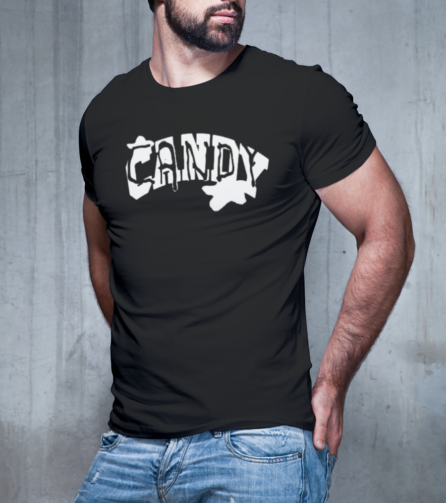 Candy Flipping Bold Distorted Text T-Shirt