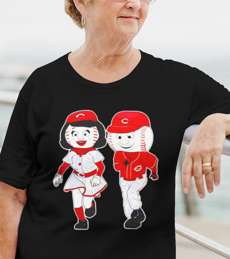 Cincinnati Reds Rosie Red And Mr. Red Mascots T-Shirt