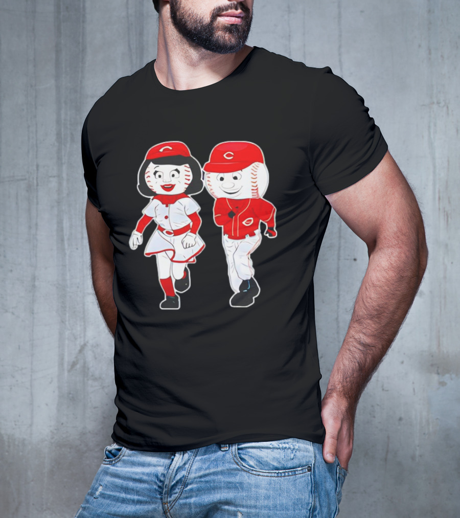 Cincinnati Reds Rosie Red And Mr. Red Mascots T-Shirt