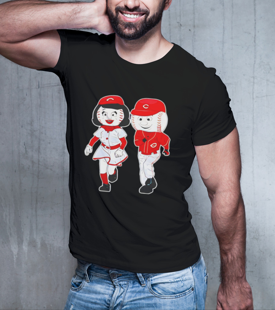 Cincinnati Reds Rosie Red And Mr. Red Mascots T-Shirt