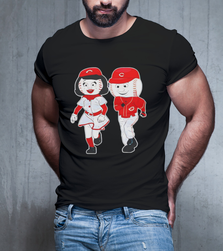 Cincinnati Reds Rosie Red And Mr. Red Mascots T-Shirt