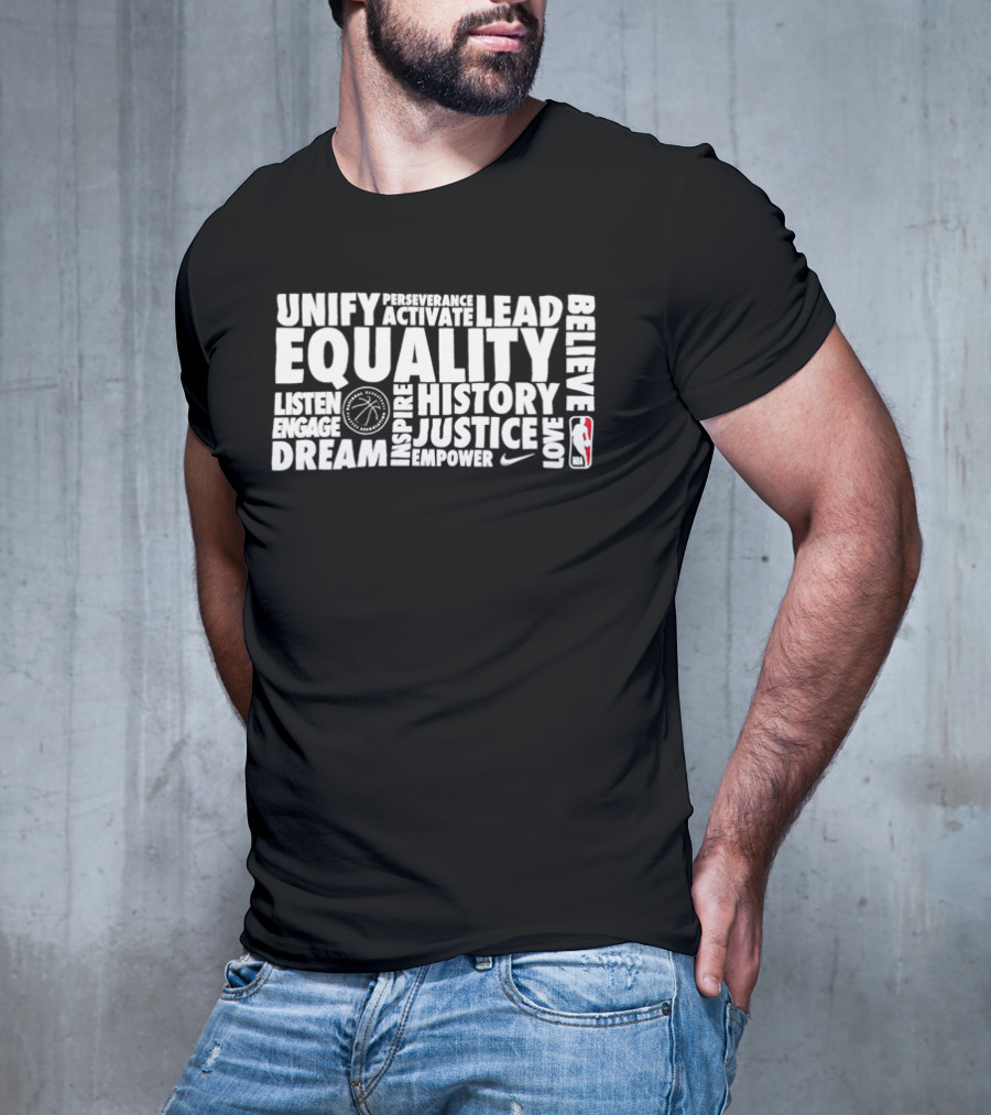 National Basketball Players Association NBA Equality Justice Unify Empower T-Shirt