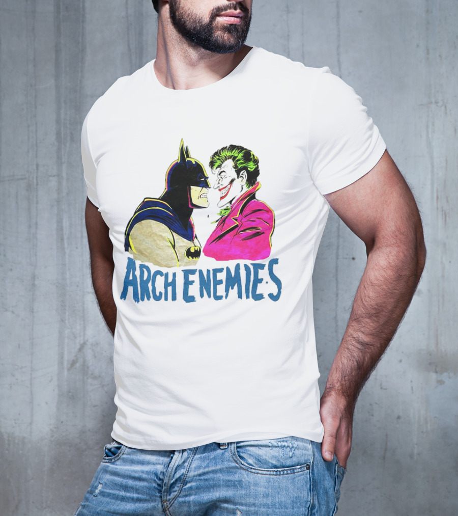 Batman Joker Arch Enemies Comics Face-Off Iconic Showdown T-Shirt