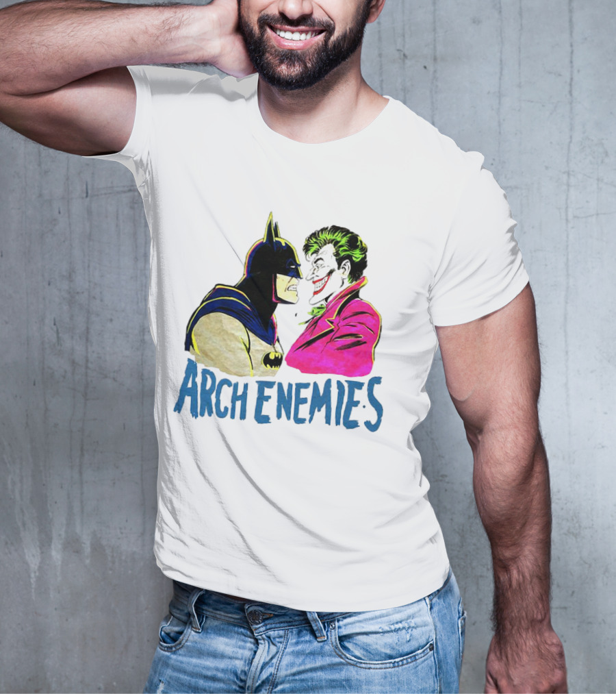 Batman Joker Arch Enemies Comics Face-Off Iconic Showdown T-Shirt