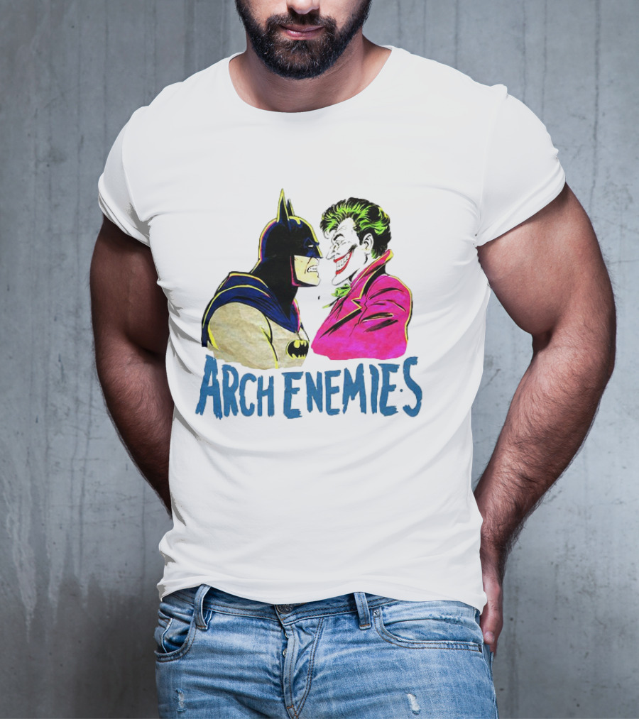 Batman Joker Arch Enemies Comics Face-Off Iconic Showdown T-Shirt