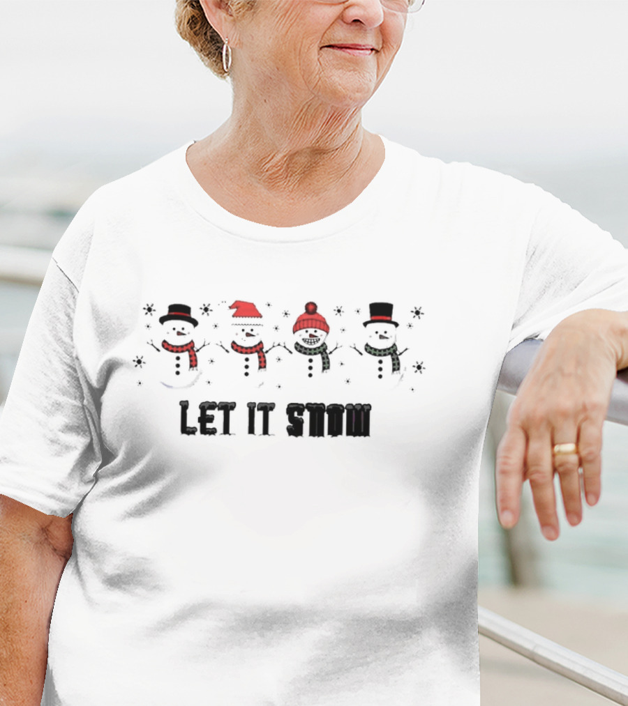 Christmas Snowman Squad Let It Snow Festive Winter Scene T-Shirt