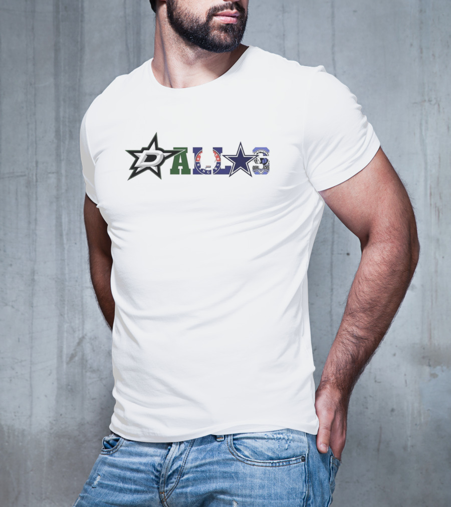 Dallas Mavericks Stars Rangers Cowboys Skyline Basketball NBA T-Shirt