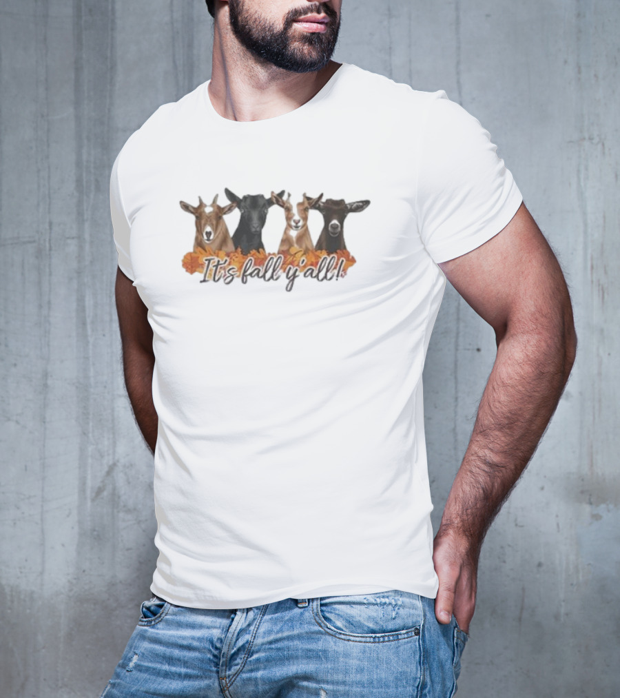 It’s Fall Y’All Goats And Autumn Leaves T-Shirt