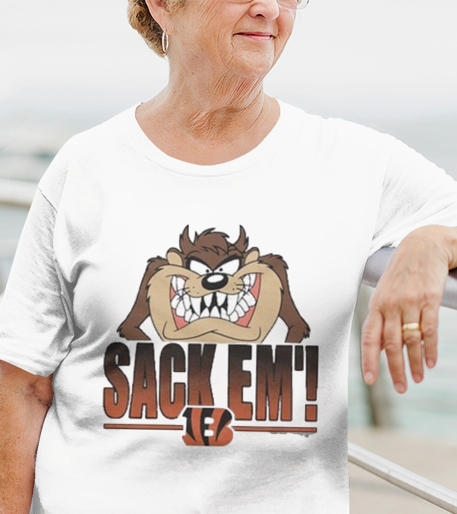 Taz Sack Em Looney Tunes Cincinnati Bengals Collaboration T-Shirt