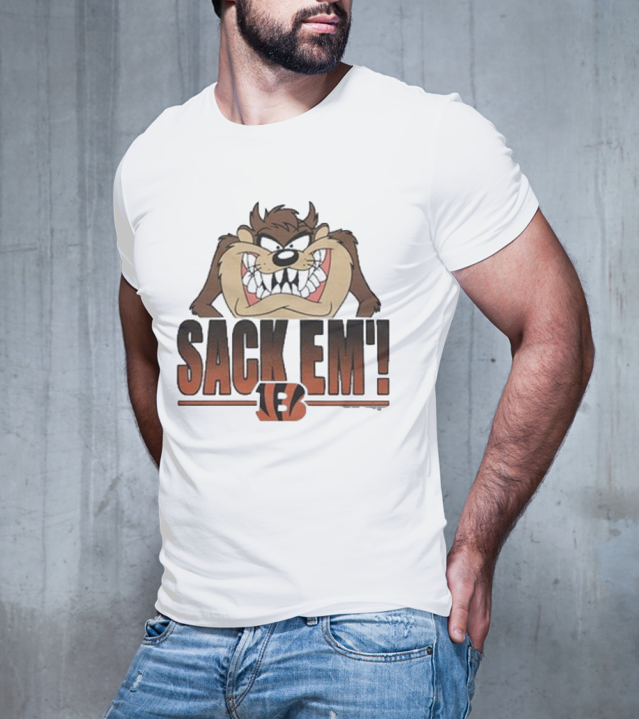 Taz Sack Em Looney Tunes Cincinnati Bengals Collaboration T-Shirt