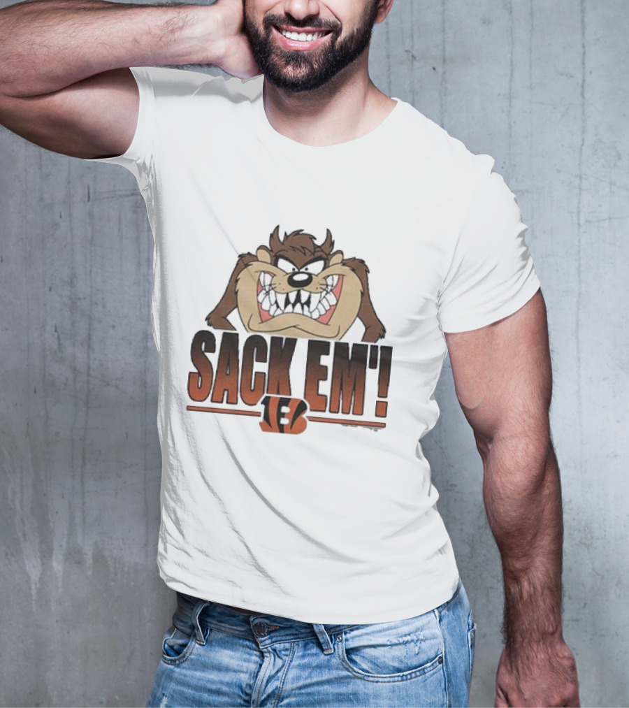 Taz Sack Em Looney Tunes Cincinnati Bengals Collaboration T-Shirt