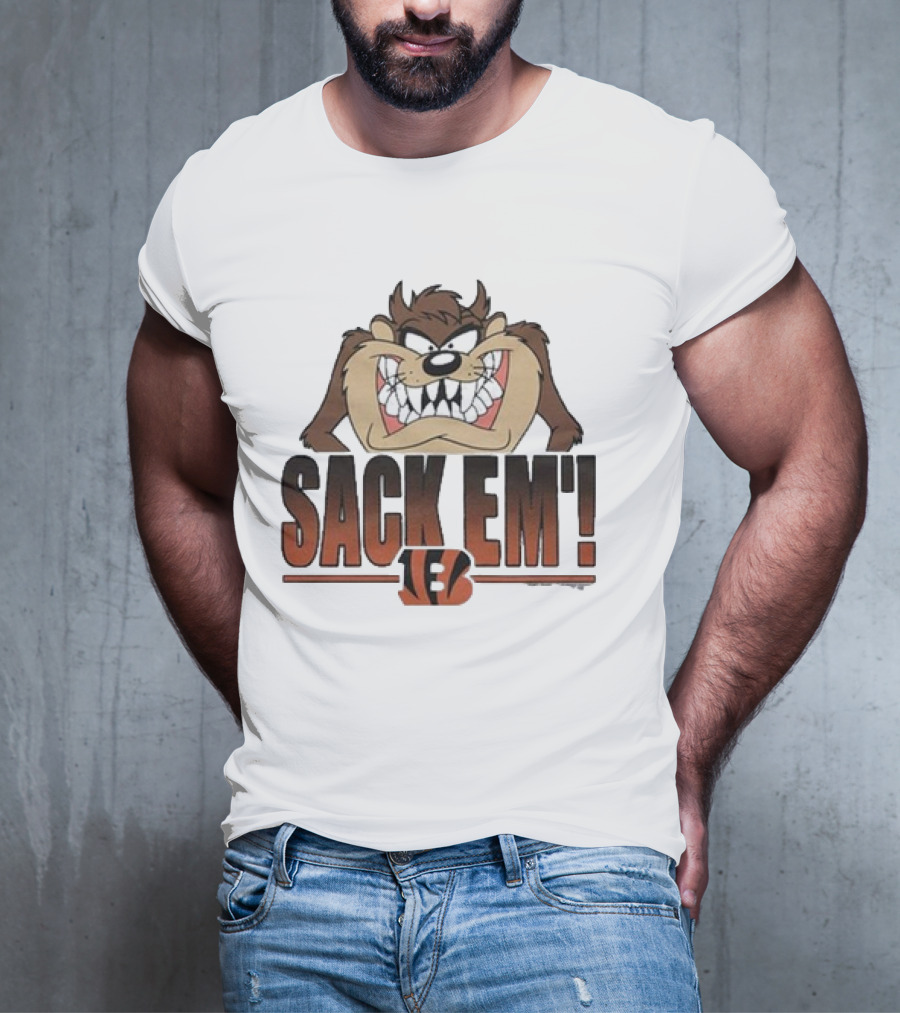 Taz Sack Em Looney Tunes Cincinnati Bengals Collaboration T-Shirt