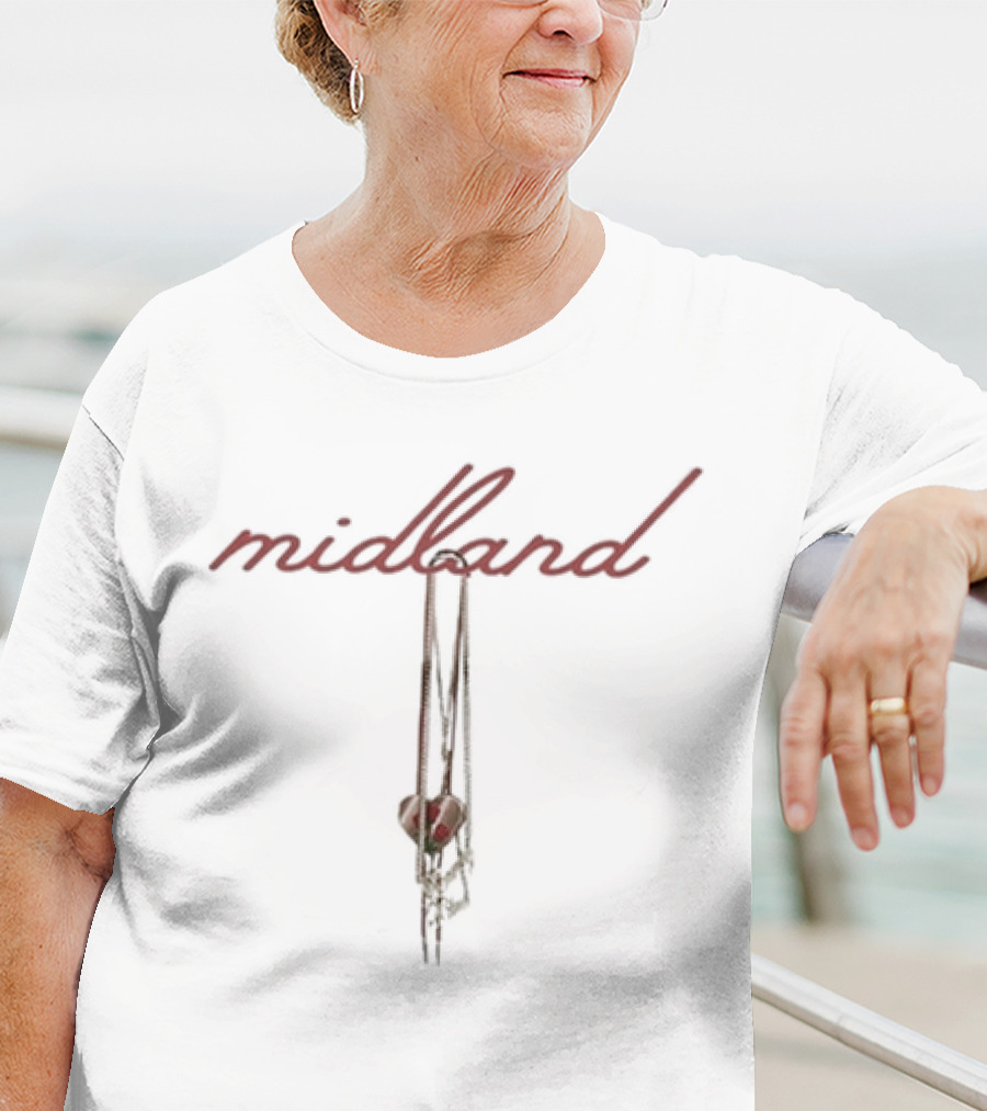 Midland Scripted Heart Bolo Tie T-Shirt