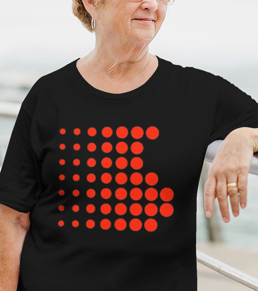 Os-0001 Tetris-Inspired Red Dot Matrix T-Shirt