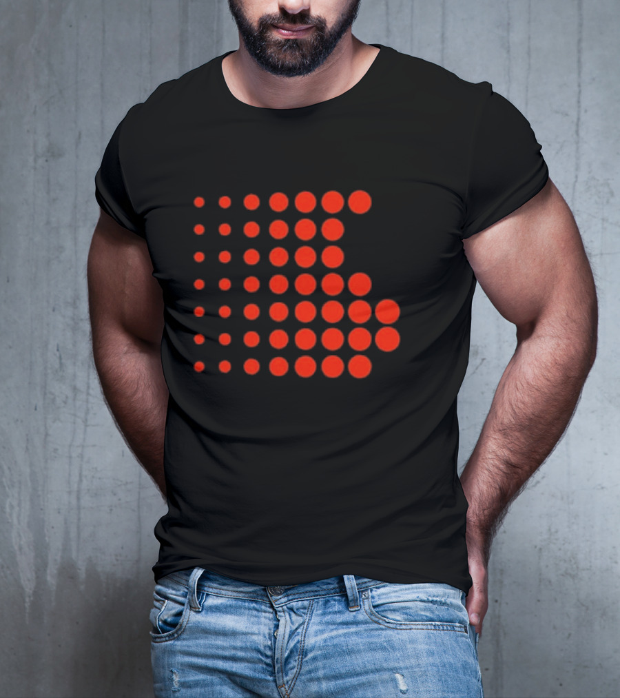Os-0001 Tetris-Inspired Red Dot Matrix T-Shirt