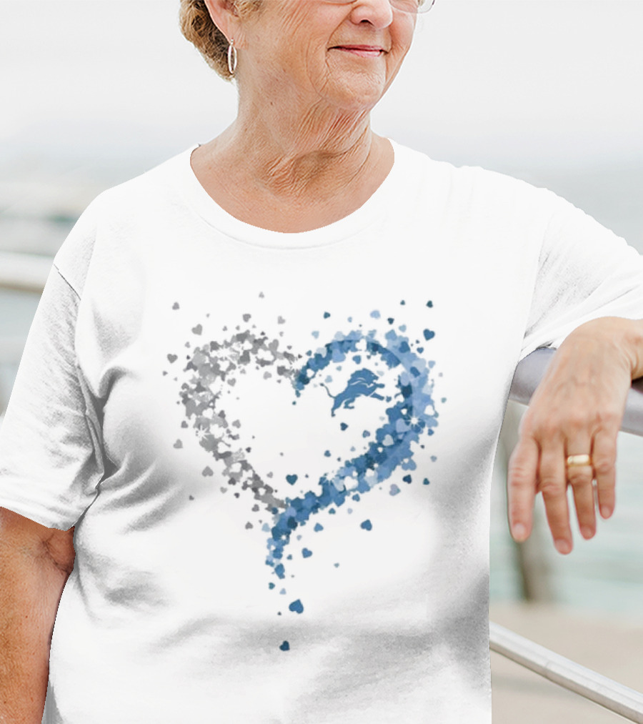 Passion Heart Detroit Lions Love Emblem T-Shirt