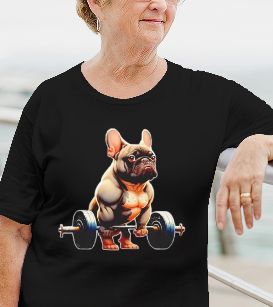 French Bulldog Powerlifting Gym Frenchie Weightlifting Champion T-Shirt