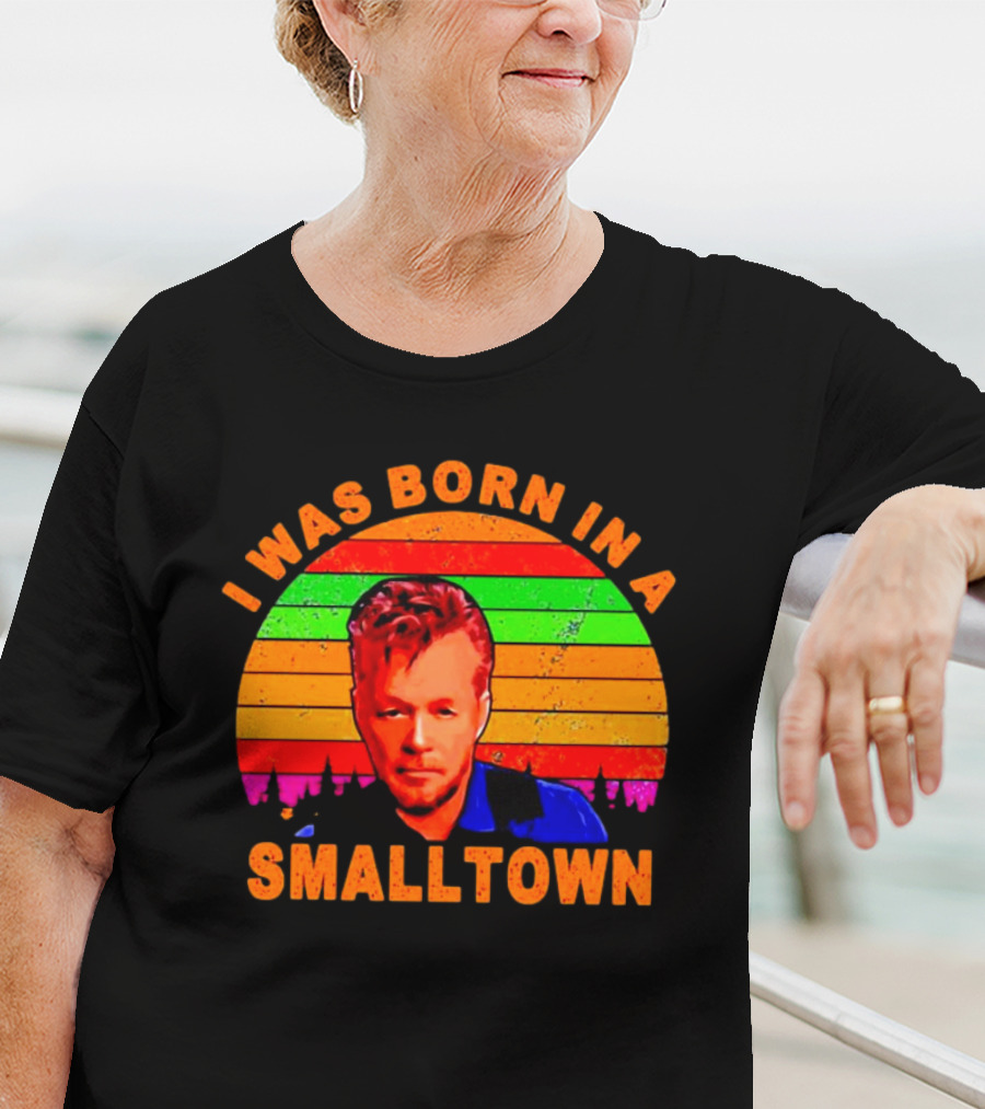 I Was Born In A Small Town Vintage John Mellencamp Retro Sunset T-Shirt