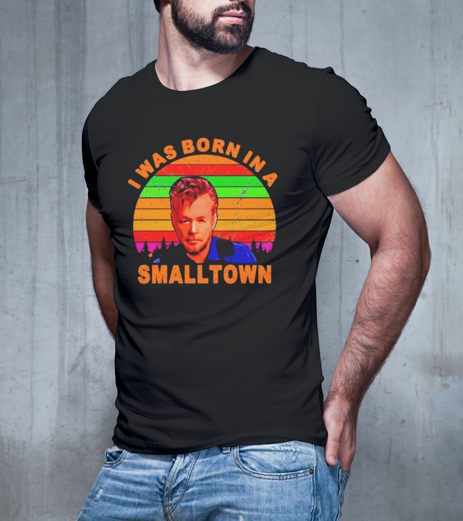 I Was Born In A Small Town Vintage John Mellencamp Retro Sunset T-Shirt
