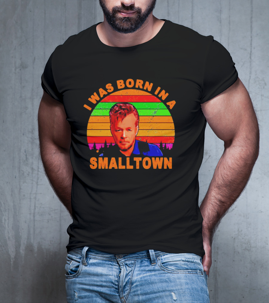 I Was Born In A Small Town Vintage John Mellencamp Retro Sunset T-Shirt