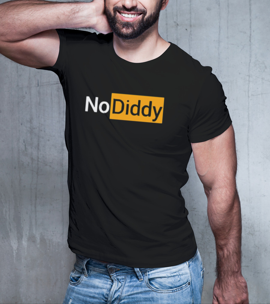 No Diddy Hub Funny P Diddy Parody No Diddy Text T-Shirt
