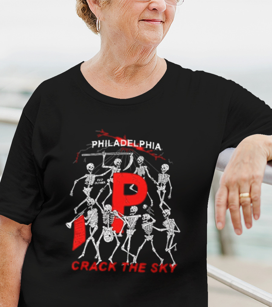 Philadelphia Crack The Sky Red October Skeleton Dance T-Shirt