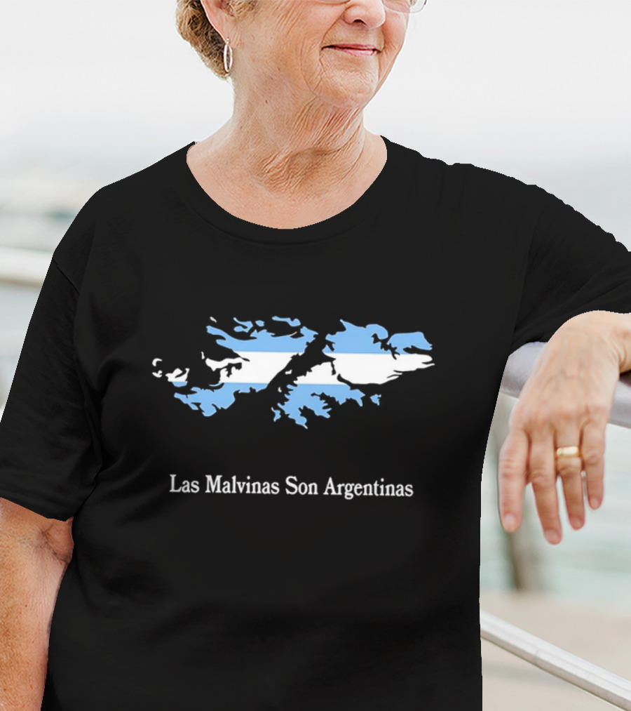 Las Malvinas Son Argentinas Map Blue White Flag T-Shirt
