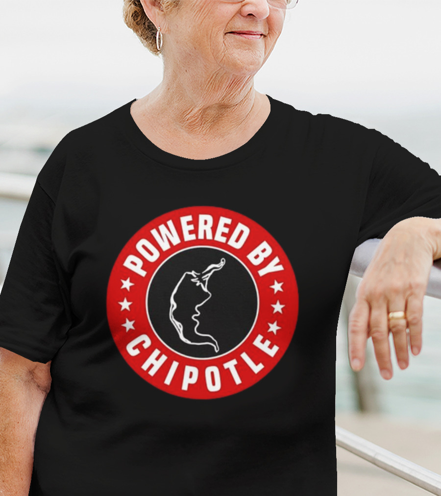 POWERED BY CHIPOTLE CHILI PEPPER LOGO ROUND RED T-Shirt
