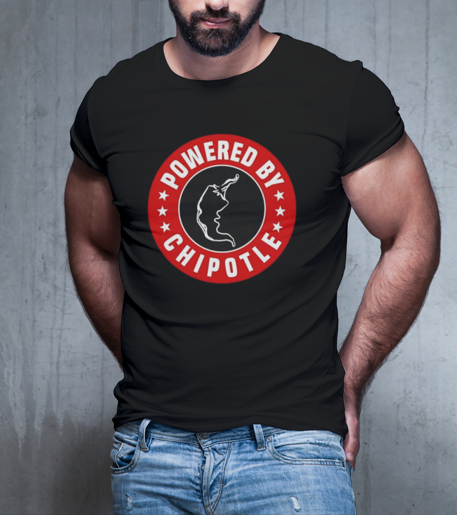 POWERED BY CHIPOTLE CHILI PEPPER LOGO ROUND RED T-Shirt