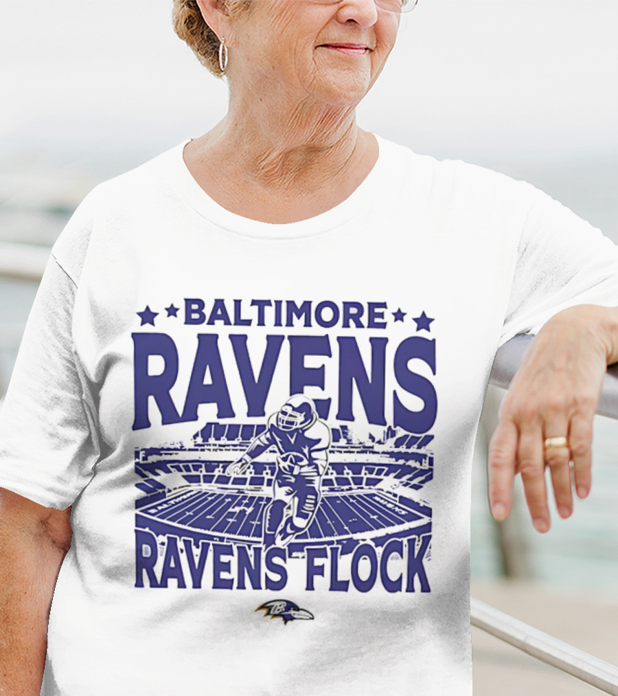BALTIMORE RAVENS RAVENS FLOCK STADIUM FOOTBALL PLAYER T-Shirt