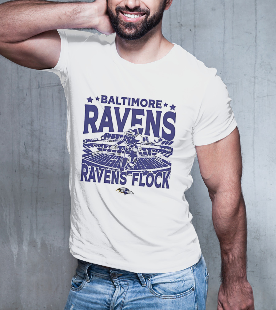 BALTIMORE RAVENS RAVENS FLOCK STADIUM FOOTBALL PLAYER T-Shirt