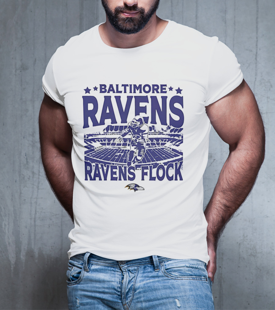BALTIMORE RAVENS RAVENS FLOCK STADIUM FOOTBALL PLAYER T-Shirt