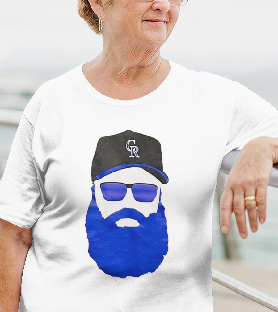 Charlie Blackmon Face Beard Sunglasses Colorado Rockies Baseball T-Shirt