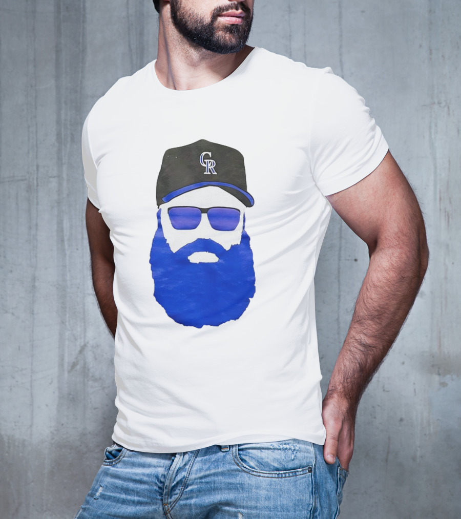 Charlie Blackmon Face Beard Sunglasses Colorado Rockies Baseball T-Shirt