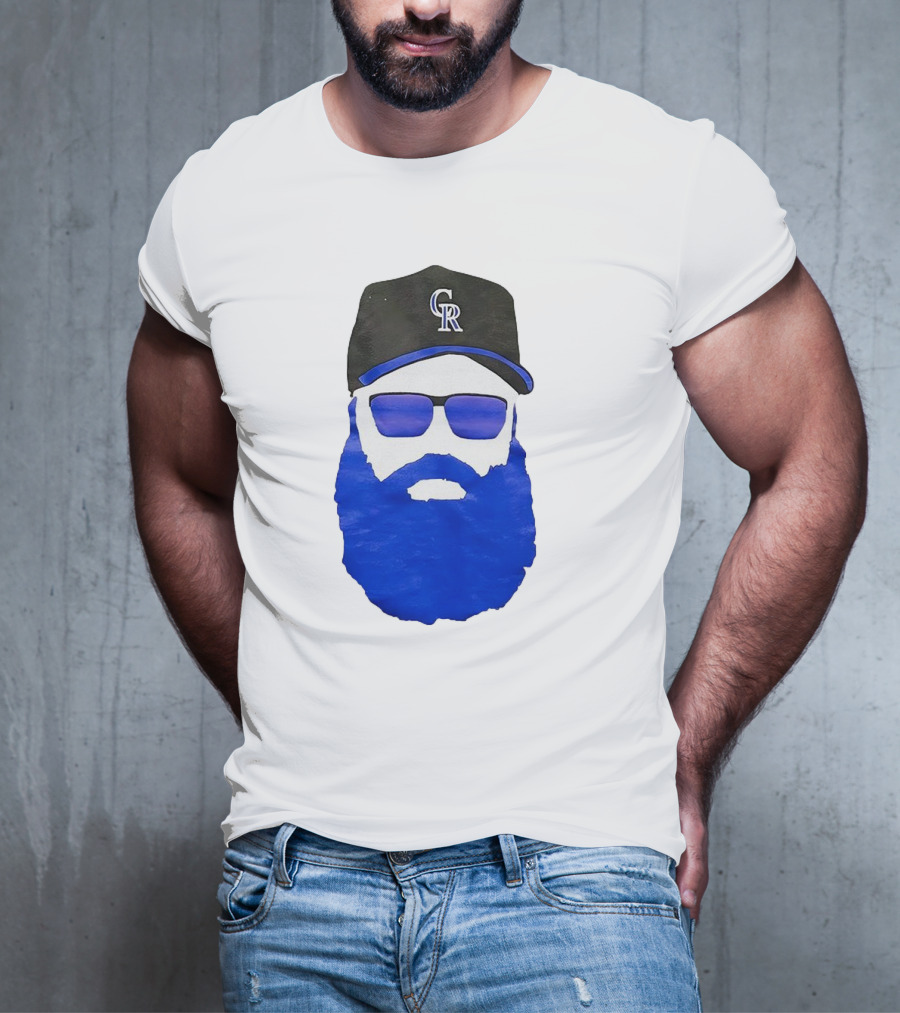 Charlie Blackmon Face Beard Sunglasses Colorado Rockies Baseball T-Shirt