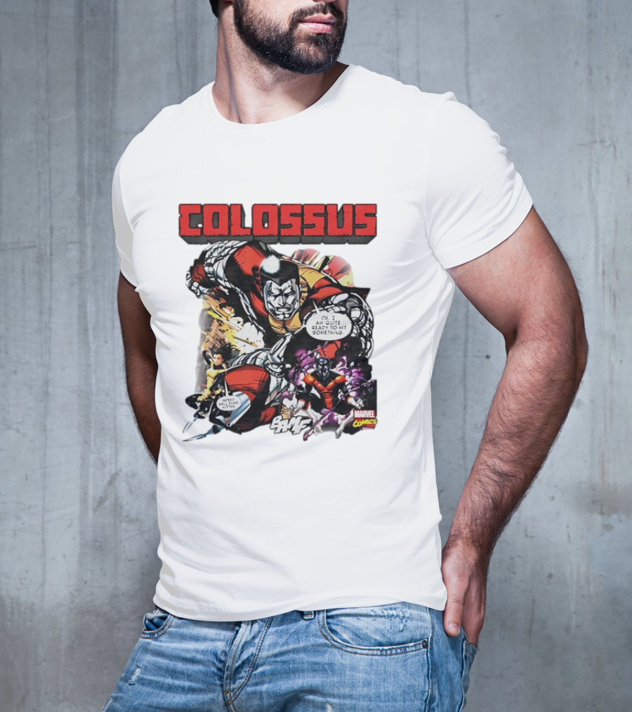 Colossus Quite Ready To Hit Something Marvel Comics Action Scene T-Shirt