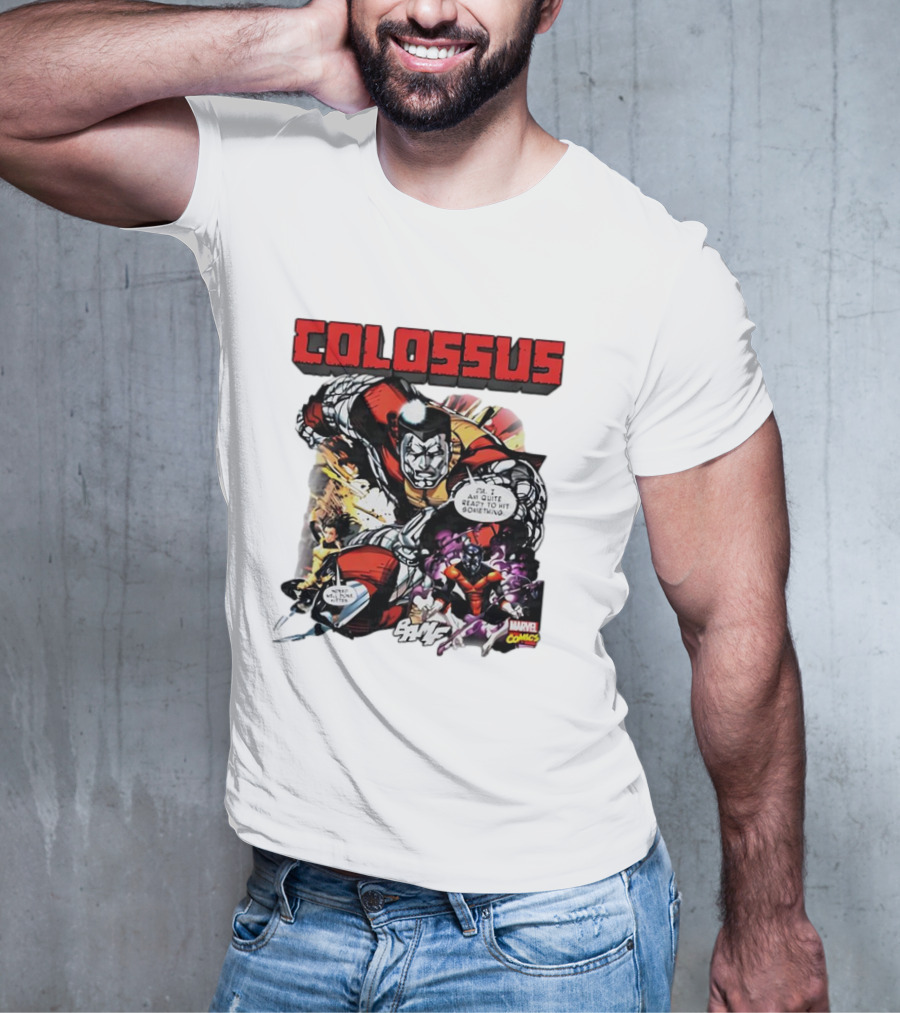Colossus Quite Ready To Hit Something Marvel Comics Action Scene T-Shirt